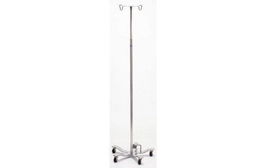 Stainless Steel I.V. Stands (foot-operated height adjustment)
